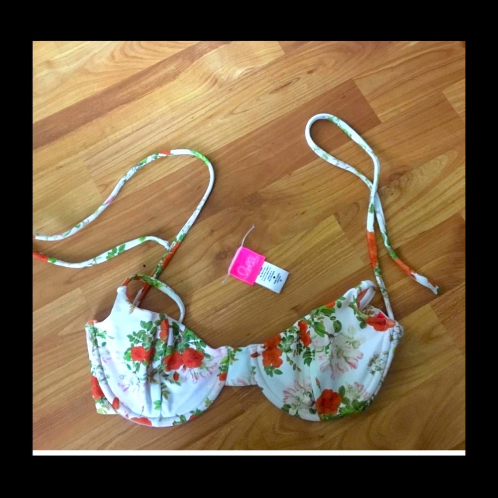 Floral ruffle lolli bikini top and bottoms